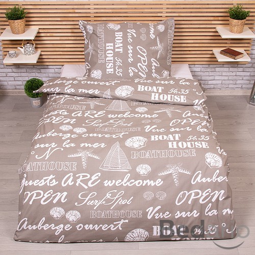 Prodloužené bavlněné povlečení 140x220+70x90 Lodě