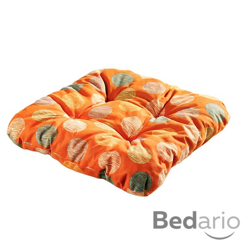 Sedák s provázky 40x40 Oranžová kolečka