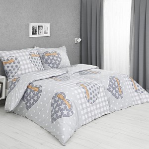 Bavlněné povlečení 140x200+70x90 Srdce