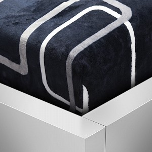 Mikroplyšové prostěradlo 90x200 Pictures - Čtverce černobílé