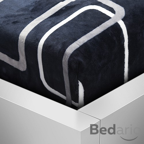 Mikroplyšové prostěradlo 90x200 Pictures - Čtverce černobílé