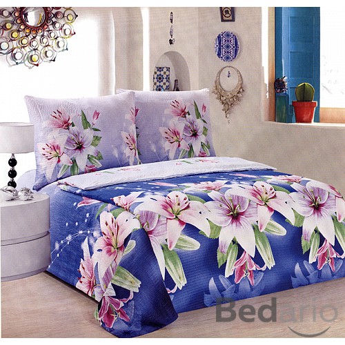 Francouzské povlečení Mikrokrep 220x200+2x70x90 Lilie