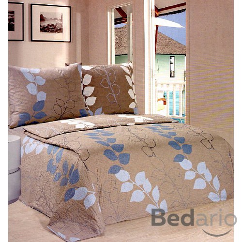 Francouzské povlečení Mikrokrep 220x200+2x70x90 Listy