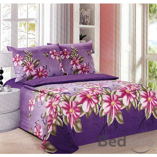 Francouzské povlečení Mikrokrep 220x200+2x70x90 Kvítky