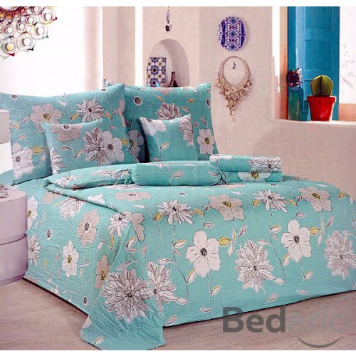 Osmidílná sada povlečení Mikrokrep 140x200 70x90 Tyrkys