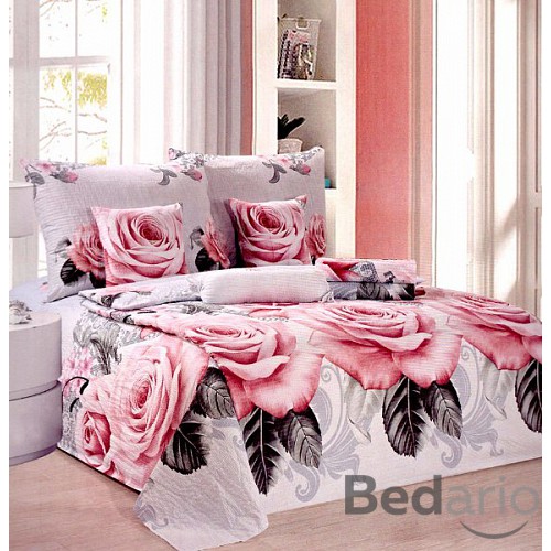 Osmidílná sada povlečení Mikrokrep 140x200 70x90 Růže