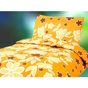 Francouzské BAVLNĚNÉ POVLEČENÍ DELUXE 2x70x90 + 220x200 - Žluté květy