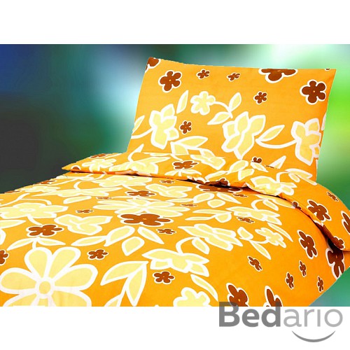 Francouzské BAVLNĚNÉ POVLEČENÍ DELUXE 2x70x90 + 220x200 - Žluté květy