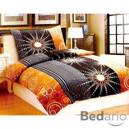 Mikroplyšové povlečení Premium 140x200+70x90 Černé slunce