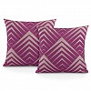 Set sada povlaků na polštáře OXFORD PIRAMIDES 45x45 2ks - Fialová + 2ks polštáře