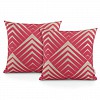 Set sada povlaků na polštáře OXFORD PIRAMIDES 45x45 2ks - Červená + 2ks polštáře