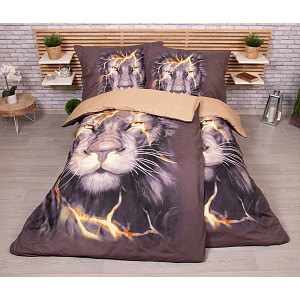 Zvýhodněná sada 3D povlečení na dvě lůžka 140x200+70x90 Thunder lion