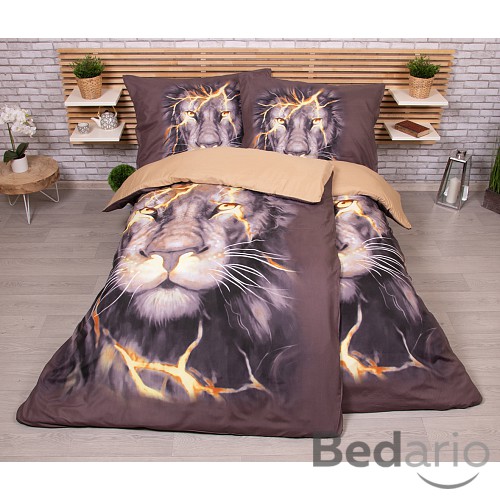Zvýhodněná sada 3D povlečení na dvě lůžka 140x200+70x90 Thunder lion