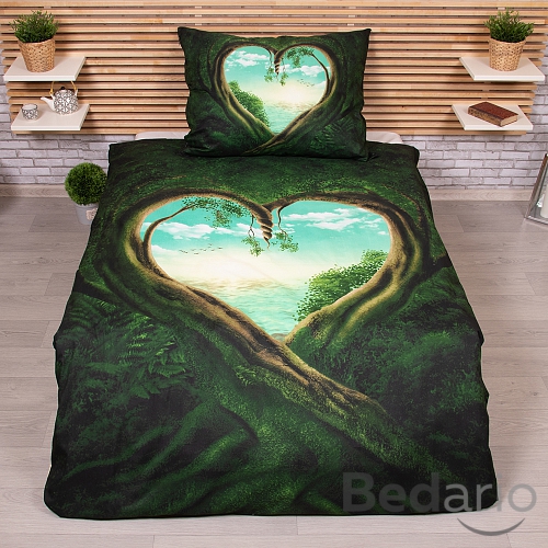 3D povlečení 140x200+70x90 Srdce přírody