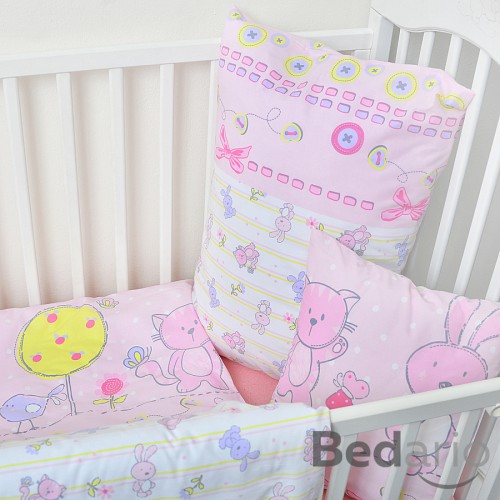 Dětské bavlněné povlečení 90x135+40x60 - Růžová pohádka