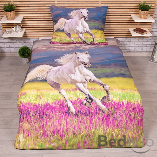 3D povlečení 140x200+70x90 Happy horse