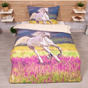 3D povlečení 140x200+70x90 Happy horse