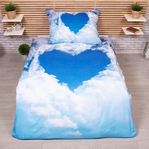3D povlečení 140x200+70x90 Nebeské srdce