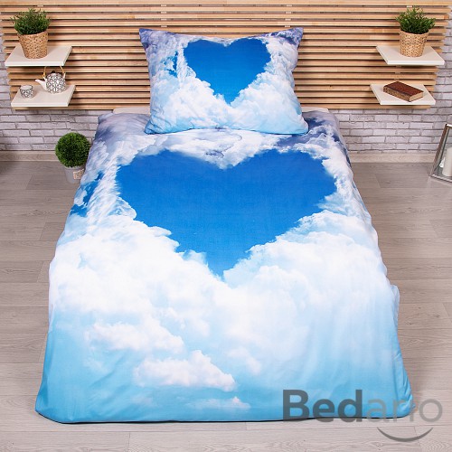 3D povlečení 140x200+70x90 Nebeské srdce