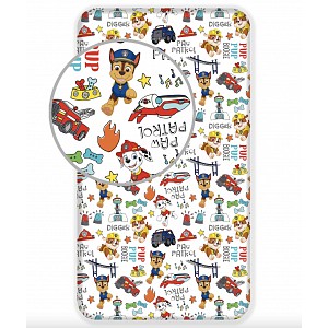 Dětské bavlněné prostěradlo 90x200 Tlapková patrola Pup Pup Boogie