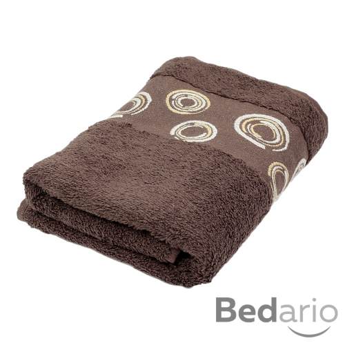 Froté ručník EXCLUSIVE - Circles hnědé