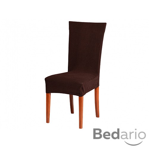 Univerzální elastický potah na židli manšestr - Tmavě hnědá