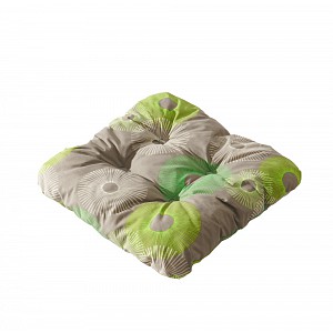 Sedák s provázky 40x40 Zelenobílé kruhy