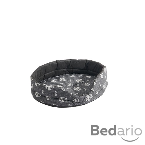 Oválný pelech pro psy II 50x40x13,5 - My dog my love tmavě šedý