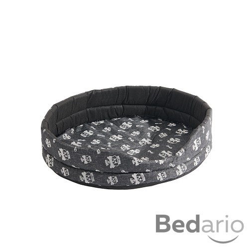 Oválný pelech pro psy V 66x55x16 - My dog my love tmavě šedý