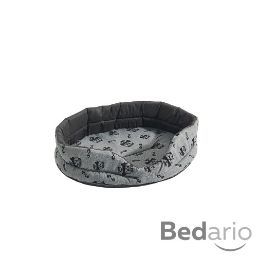 Oválný pelech pro psy III 56x48x14 - My dog my love šedý