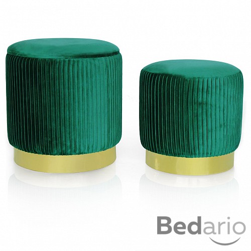 Set taburetů ARYA 2 kusy - Láhvově zelený