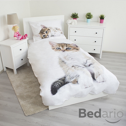 Bavlněné povlečení 140x200+70x90 Kotě