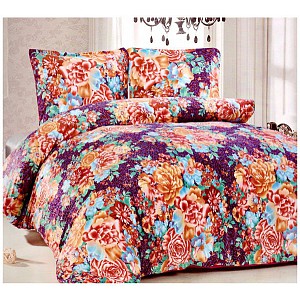 Mikroplyšové povlečení Premium 140x200+70x90 Rozkvetlé květy