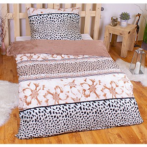 Mikroplyšové povlečení Premium 140x200+70x90 Savanah