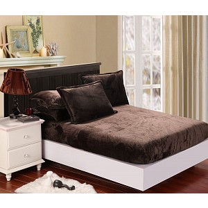 Mikroplyšové prostěradlo 90x200 Elegance - Hnědá