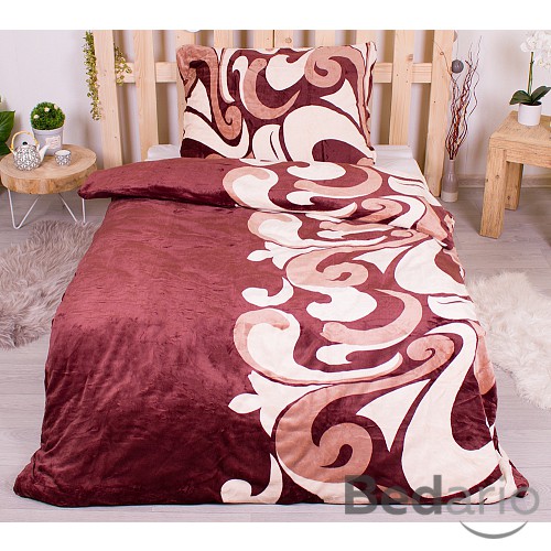 Mikroplyšové povlečení Premium 140x200+70x90 Hnědé Tattoo