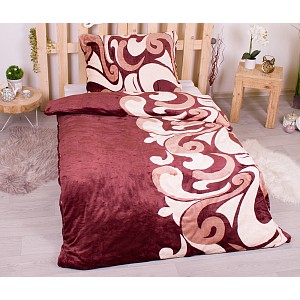 Mikroplyšové povlečení Premium 140x200+70x90 Hnědé Tattoo