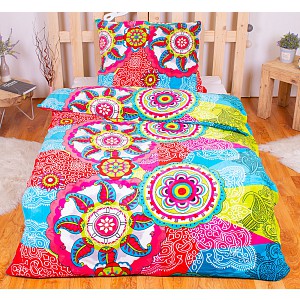 Mikroplyšové povlečení Premium 140x200+70x90 Barevné mandaly