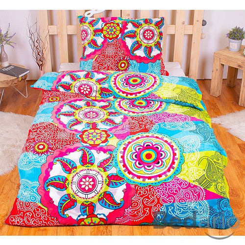Mikroplyšové povlečení Premium 140x200+70x90 Barevné mandaly