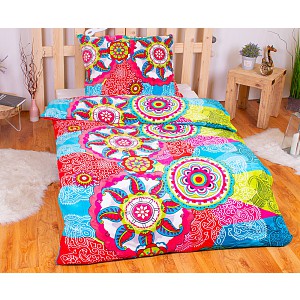 Mikroplyšové povlečení Premium 140x200+70x90 Barevné mandaly