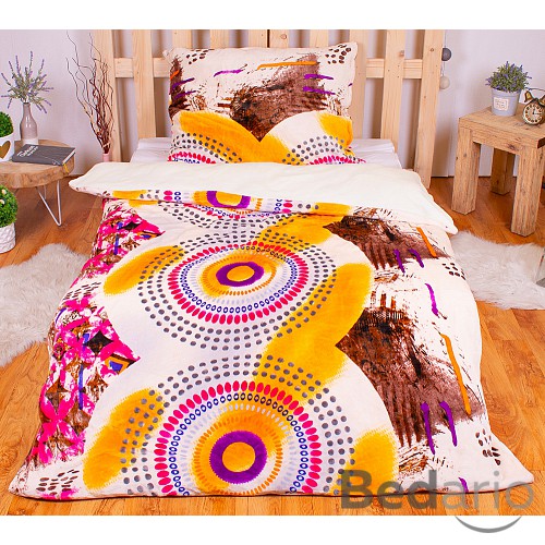 Mikroplyšové povlečení Premium 140x200+70x90 Oranžová abstrakce