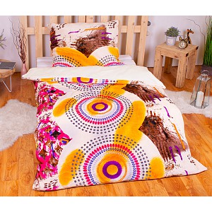 Mikroplyšové povlečení Premium 140x200+70x90 Oranžová abstrakce