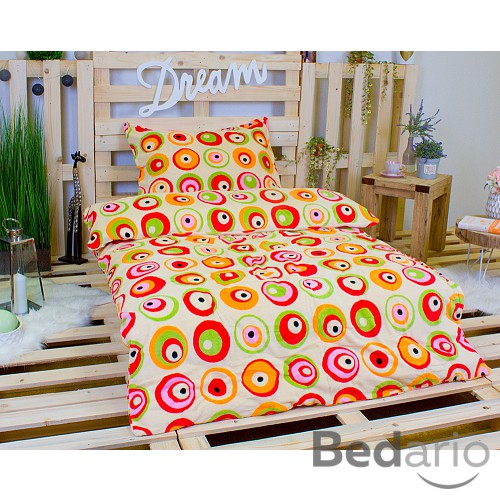 Mikroplyšové povlečení Premium 140x200+70x90 Oky červená