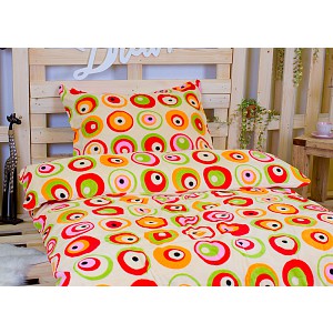 Mikroplyšové povlečení Premium 140x200+70x90 Oky červená