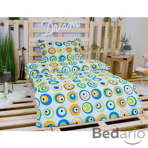 Mikroplyšové povlečení Premium 140x200+70x90 Oky modrá