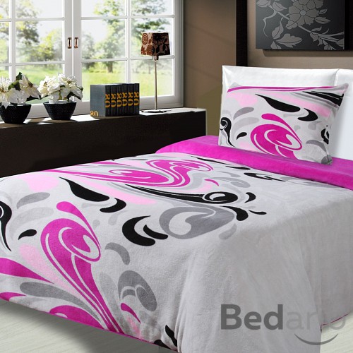 Mikroplyšové povlečení Premium 140x200+70x90 Petry růžová