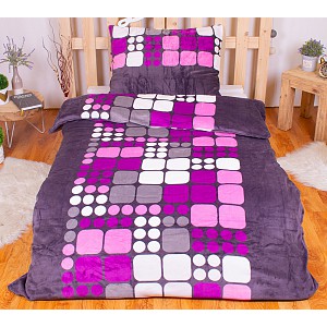 Mikroplyšové povlečení Premium 140x200+70x90 Ruby růžová