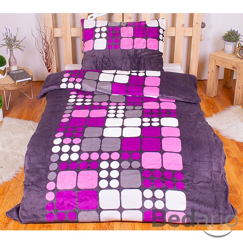 Mikroplyšové povlečení Premium 140x200+70x90 Ruby růžová