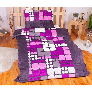 Mikroplyšové povlečení Premium 140x200+70x90 Ruby růžová