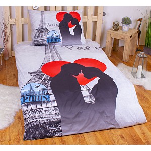 3D povlečení 140x200+70x90 Paris Love